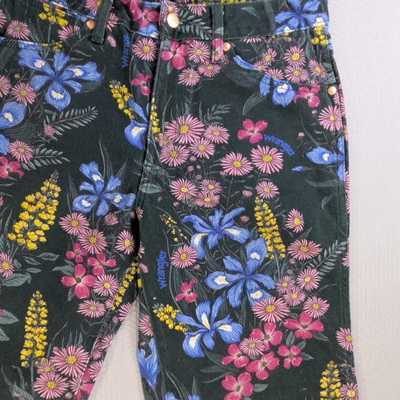 Wrangler Wanderer 622 Women’s Retro 70’s Floral High Rise Boho Flare Jeans 29x30 - Picture 7 of 10
